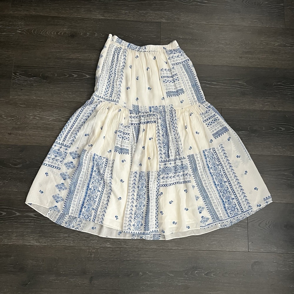 Ba & sh Londer Tiered Midi Skirt Small Boho Resort Cottagecore Luxury Vacation‎ - Picture 7 of 7